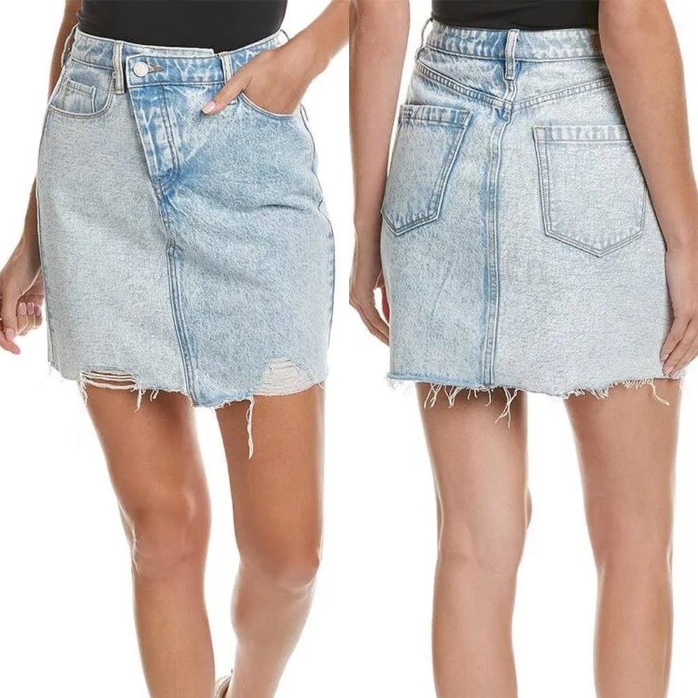 NWT Blank NYC Girls Denim Skirt Asymmetrical Frayed Hem Size 12